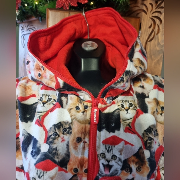 Tipsy Elves Unisex Meowy Catmus Christmas Cat Jumpsuit Sz M - Picture 11 of 15